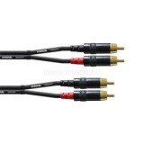 Cordial CFU 1.5 CC Unbalanced Twin 1,5m fekete 2x RCA apa - 2x RCA apa kábel (CFU_1.5_CC)