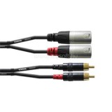 Cordial CFU 3 MC Unbalanced Twin 3m fekete 2x XLR apa - 2x RCA apa kábel (CFU_3_MC)
