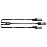 Cordial CFY 0.3 FMM Y-Adapter 0,3m fekete XLR apa - 2x XLR anya kábel (CFY_0.3_FMM)