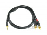 Cordial CFY 1,5 WCC Y adapter, fekete, 1,5m