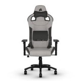 Corsair T3 RUSH Szürke/Fehér Fabric Gamer szék (CF-9010030-WW)