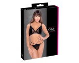 Cottelli - átlátszó, csipkés melltartó szett (fekete)