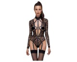 Cottelli - átlátszó, pántos body (fekete)