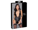 Cottelli Bondage - csipkés, nyakpántos body (fekete)