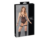 Cottelli Bondage - fém gyűrűs body és kar bilincs (fekete)