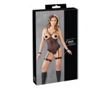 Cottelli Bondage - fém gyűrűs body és kar bilincs (fekete)