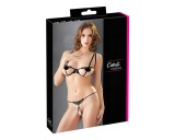 Cottelli - csillogó hímzett melltartó szett (fekete)