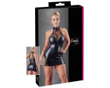 Cottelli - csipkés, fényes nyakpántos miniruha (fekete)