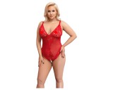 Cottelli Curves - áttetsző csipke body (piros)