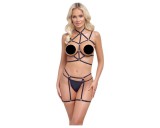 Cottelli - dísz testhám és tanga (fekete) - (S-L)