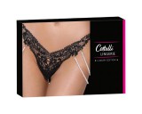 Cottelli - luxus, hímzett gyöngyös tanga (fekete)