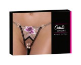 Cottelli - luxus, hímzett liliom tanga (fekete-fehér)