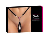 Cottelli - nyitott string tanga csillogó kővel - fekete (S-L)