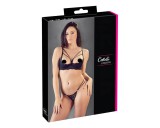 Cottelli - pántos, gyűrűs mellemelő és tanga (fekete)