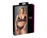 Cottelli Plus Size - csipke melltartó szett (fekete)