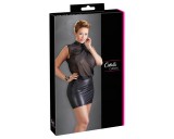 Cottelli Plus Size - fényes chiffon ruha (fekete)