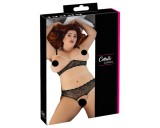Cottelli Plus Size - gyöngyös melltartó szett (fekete)