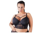 Cottelli Plus Size - pántos-csipkés melltartó (fekete)