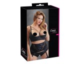 Cottelli Plus Size - pántos, gyűrűs mellemelő (fekete)