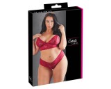 Cottelli Plus Size - puha csipke melltartó szett (piros)