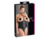 Cottelli Plus Size - szatén derékfűző (fekete)