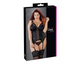 Cottelli Plus Size - variálható harisnyatartós felső (fekete)