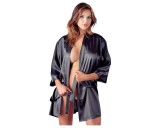 Cottelli - szatén-csipke, rövid köntös (fekete)