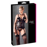 Cottelli - Virágos női felső, molett fazonban (fekete)