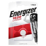 CR1620 lítium gombelem, 3 V, 79 mA, Energizer BR1620, DL1620, ECR1620, KCR1620, KL1620, KECR1620, LM1620