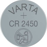 CR2450 lítium gombelem, 3 V, 560 mA, Varta BR2450, DL2450, ECR2450, KCR2450, KL2450, KECR2450, LM2450 (6450101401)