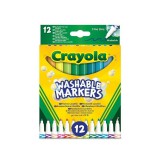 Crayola: Lemosható, vékonyhegyű filctoll készlet - 12 db-os