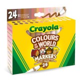 Crayola: Sokszínű világ, bőrszín árnyalatú filctollak - 24 db-os
