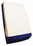 CROW Hang-fényjelző, kültéri, műanyag UV védett fehér ház, kék színű fényjelzővel, piezo hangszóró