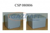 CSATÁRI PLAST CSP080806 poliészter doboz, üres, 80x80x60mm, IP 65 fekete, halogénmentes