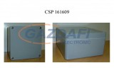 CSATÁRI PLAST CSP161609 poliészter doboz, üres, 160x160x90mm, IP 65 fekete, halogénmentes