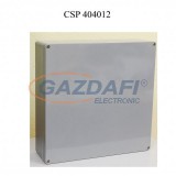 CSATÁRI PLAST CSP404012 poliészter doboz, üres, 400x405x120mm, IP 65 szürke, halogénmentes