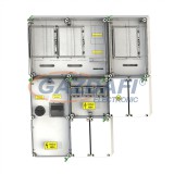 CSATÁRI PLAST PVT 7590 Á-V-H Fm 80A-CSF50 Egy felhasználási helyes M63.80A, V63.80A és H63.80A mérés, felületre szerelt kivitelben, csatlakozó főelosztóval