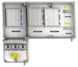 CSATÁRI PLAST PVT 7590 Á-V-Hv Fm-SZ Egy felhasználási helyes M63.80A, V32A és Hv32A mérés, szabadvezetékes, felületre szerelt kivitelben