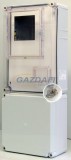 CSATÁRI PLAST PVT EON 3045 FO 3030-AM fogyasztásmérő EM ablakkal, kulcsos zárral + kábfo szerelőlappal, 300x750x170mm, alsó maszkkal