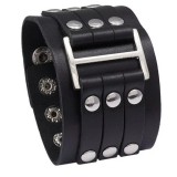 Csatos férfi motoros bőr karkötő