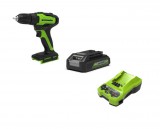 Csavarbehajtó akkumulátoros Greenworks GD24DD35K2 24v szénkefe nélkül,1x2ah, 2ah töltő