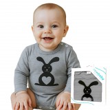 Csecsemő body hossú ujj New Baby Állat Nyuszi szürke