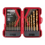 Csigafúró készlet fémhez 1,5-10 mm HSS+TIN (15 db-os) Raider