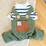 Csíkos mintás kisállat ruha kutyának és macskának #Zöld - S