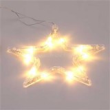 Csillag alakú 18x18cm/meleg fehér LED-es tapadókorongos fénydekoráció (IRIS_305-01)