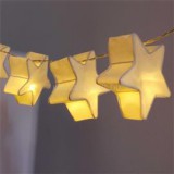 Csillag alakú papír 160cm/meleg fehér/10db LED-es/2xAA elemes fénydekoráció (IRIS_230-01)