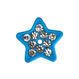 Csillag, ezüst strasszkövekkel Charm, névre szóló karkötőhöz- Kék