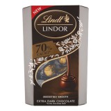 Csokoládé lindt lindor 70 cacao étcsokoládé golyók díszdobozban 200g
