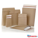 Csomagküldõ webshop tasak 450x570x100mm, erõs kraft papírból, E-green barna (db)