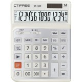 CTIFREE CT-140E fehér ergonómikus számológép, 145x198mm, 14 számjegy, dual power (CT-140E)